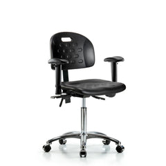 Polyurethane Task Chair: Polyurethane, 28" Seat Height, Black