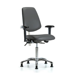 Clean Room Task Chair: Vinyl, 29" Seat Height, Carbon