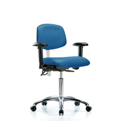 Clean Room & ESD Task Chair: ESD Vinyl, 29" Seat Height, Blue