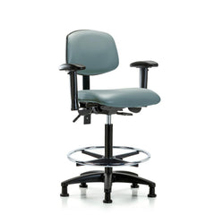 Ergonomic Multifunction Task Chair: Vinyl, 34-1/2" Seat Height, Storm