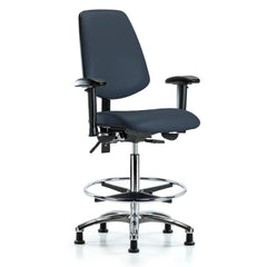 Ergonomic Multifunction Task Chair: Vinyl, 36" Seat Height, Imperial Blue