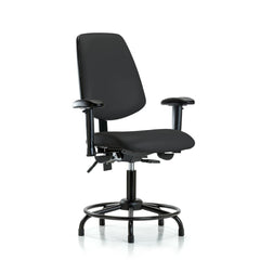 Ergonomic Multifunction Task Chair: Vinyl, 25-3/4" Seat Height, Black