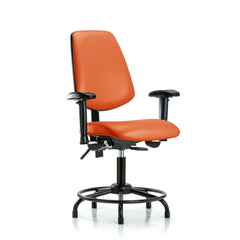 Ergonomic Multifunction Task Chair: Vinyl, 25-3/4" Seat Height, Orange Kist