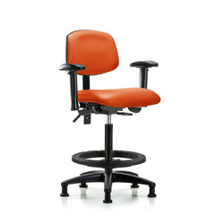 Ergonomic Multifunction Task Chair: Vinyl, 34-1/2" Seat Height, Orange Kist