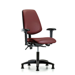 Ergonomic Multifunction Task Chair: Vinyl, 23" Seat Height, Borscht