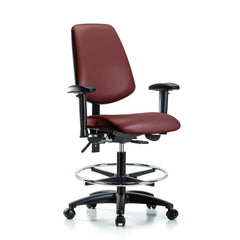 Ergonomic Multifunction Task Chair: Vinyl, 28-1/2" Seat Height, Borscht