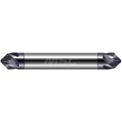 Chamfer Mill: 1/8" Dia, 1/8" Shank Dia, 45.00 deg, 5 Flute, Solid Carbide, Double End