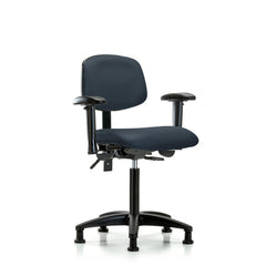 Ergonomic Multifunction Task Chair: Vinyl, 28-1/4" Seat Height, Imperial Blue