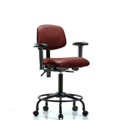 Ergonomic Multifunction Task Chair: Vinyl, 33" Seat Height, Borscht