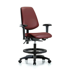 Ergonomic Multifunction Task Chair: Vinyl, 28-1/2" Seat Height, Borscht