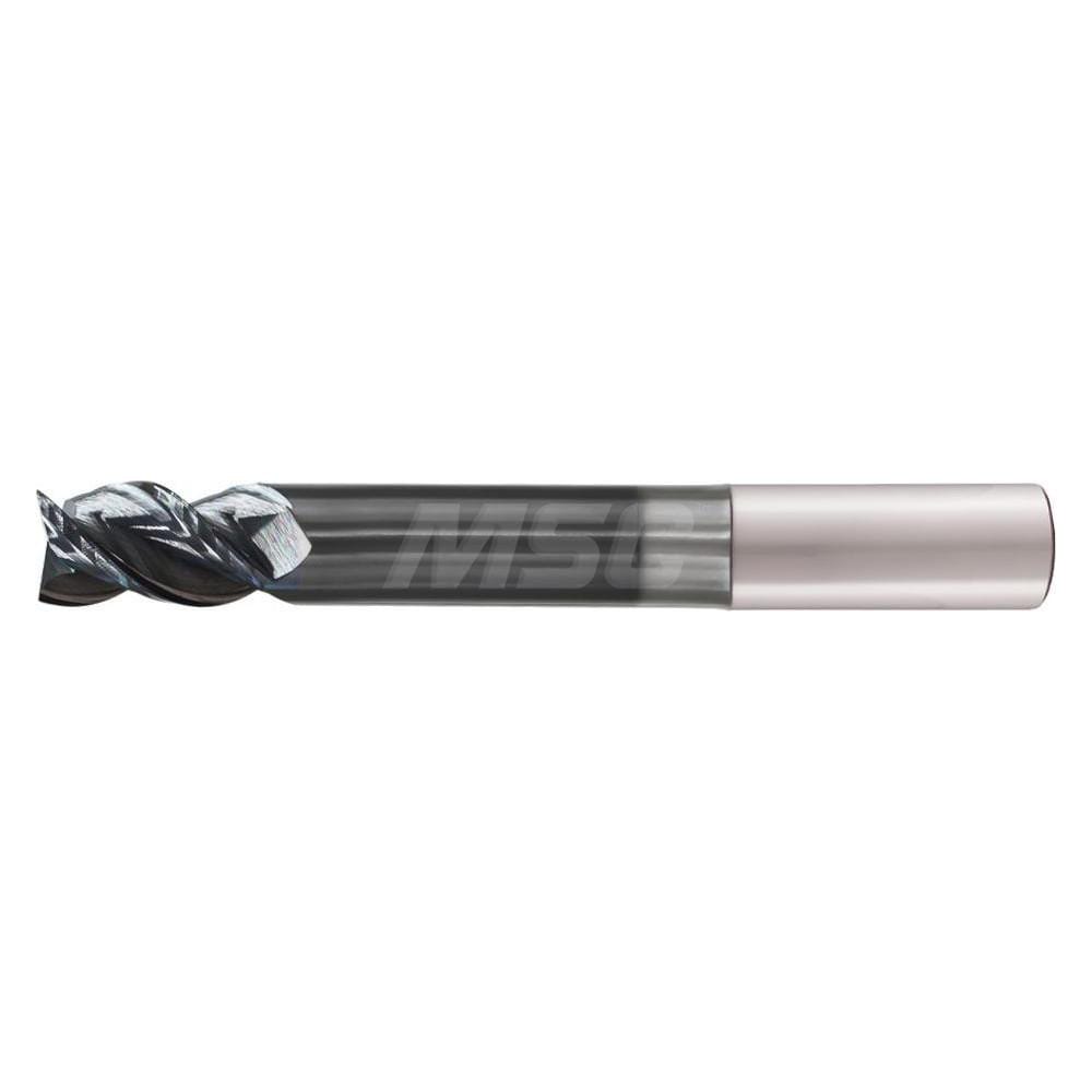 Corner Radius End Mill: 1/4" Dia, 1/2" LOC, 0.0600" Radius, 4 Flute, Solid Carbide