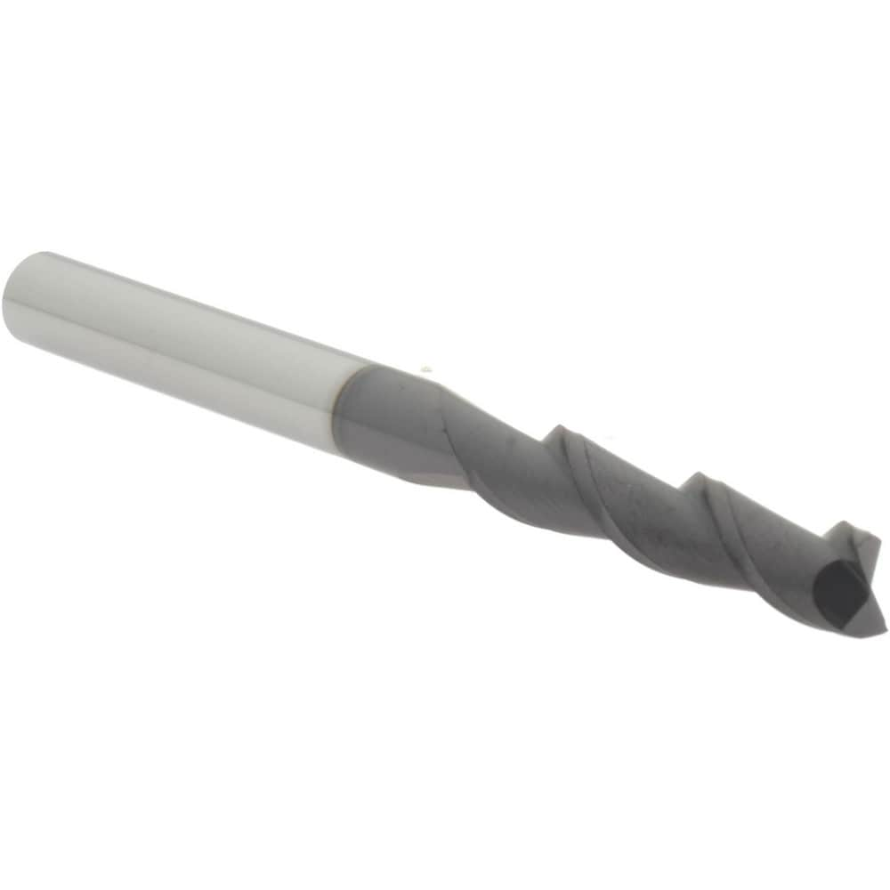 Square End Mill: 1/4" Dia, 1-1/8" LOC, 2 Flute, Solid Carbide