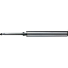 Ball End Mill: 2.00 mm Dia, 1.60 mm LOC, 3 Flute, Solid Carbide