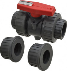 1-1/2" Pipe, Full Port, PVC True Union Design Ball Valve