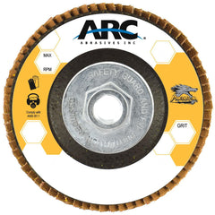 Flap Disc:  4-1/2" Dia, 5/8-11" Hole, 40 Grit, Ceramic Alumina, Type 27
