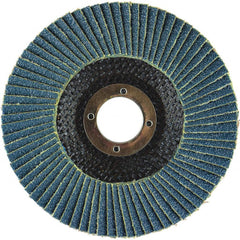 Flap Disc:  7" Dia, 7/8" Hole, 120 Grit, Zirconia Alumina, Type 29