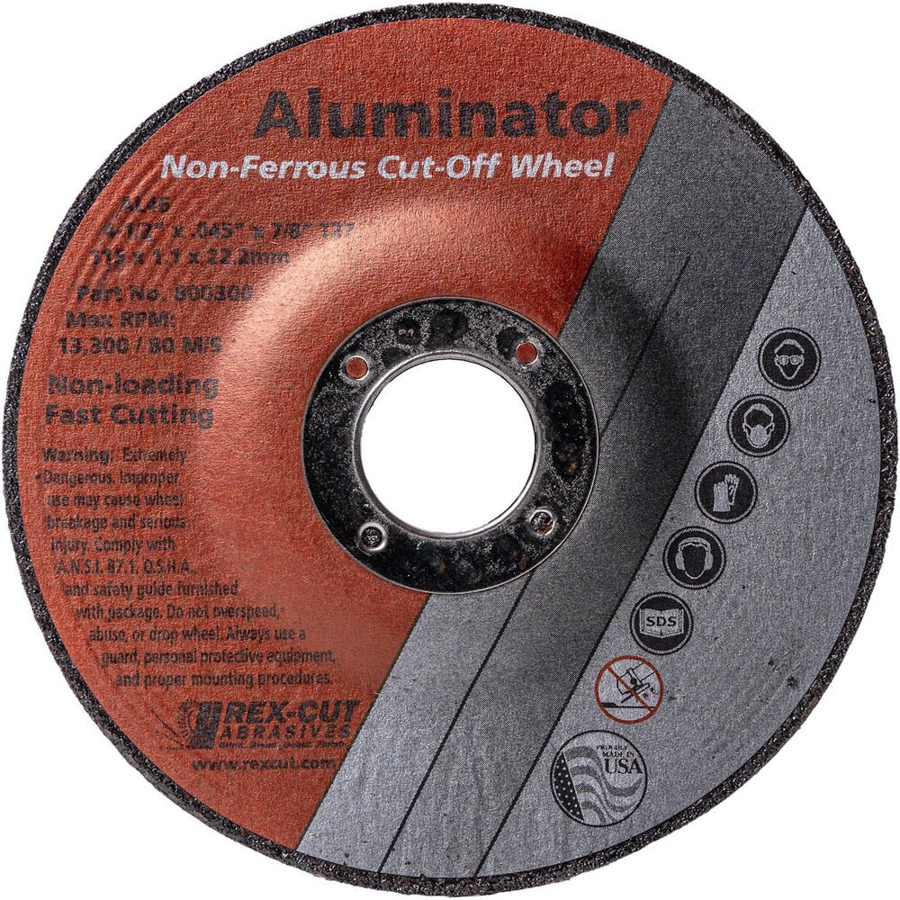 Cutoff Wheel: Type 27, 5" Dia, Aluminum Oxide