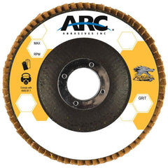 Flap Disc:  7" Dia, 5/8-11" Hole, 50 Grit, Ceramic Alumina, Type 27