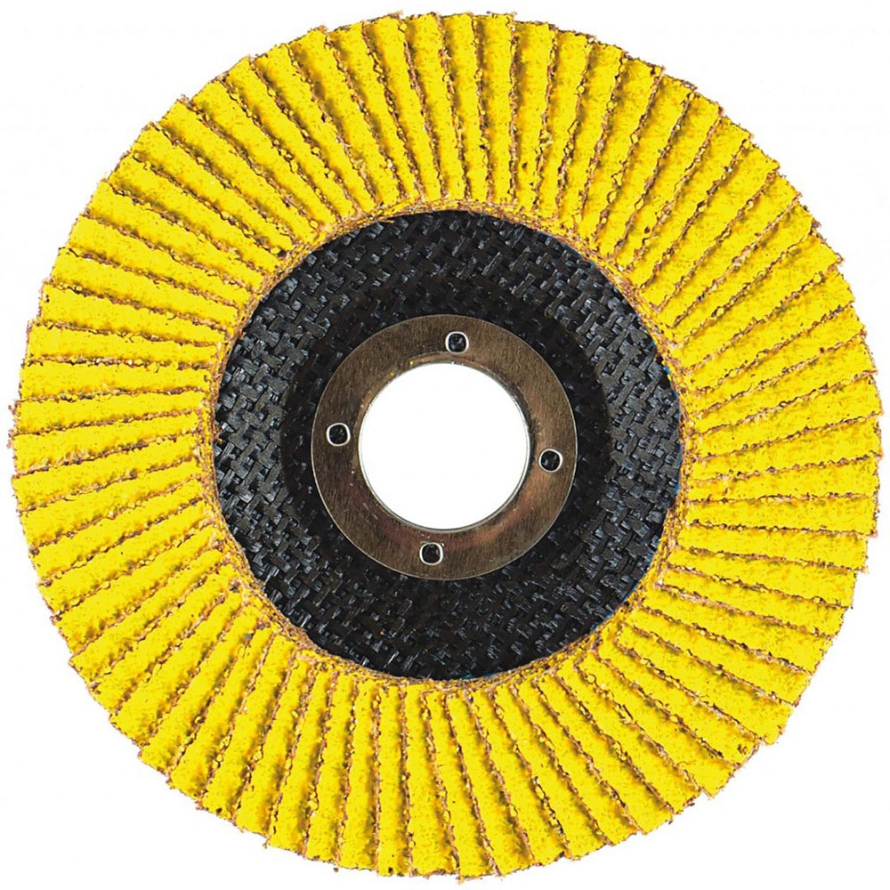 Flap Disc:  6" Dia, 5/8-11" Hole, 60 Grit, Ceramic Alumina, Type 27
