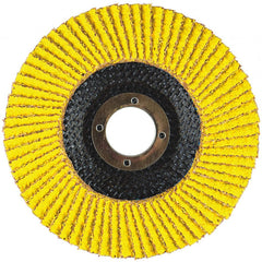 Flap Disc:  5" Dia, 7/8" Hole, 40 Grit, Ceramic Alumina, Type 29