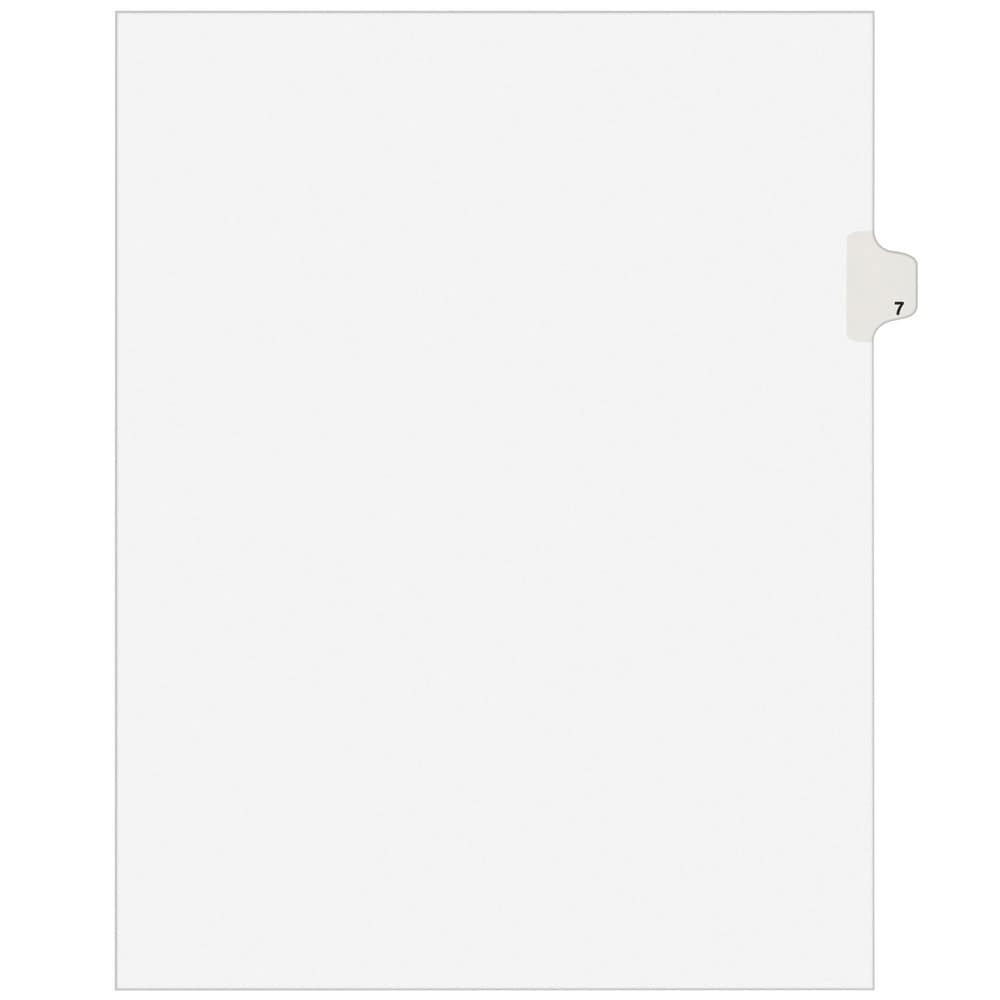 11 x 8 1/2" 7" Label, 25 Tabs, Unpunched, Preprinted Tab Dividers