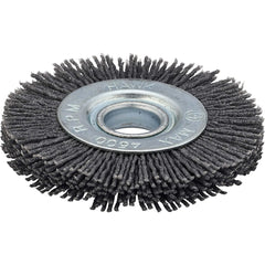 Wheel Brush: 6" Wheel Dia, 1" Face Width, 0.0350" Wire Dia,  Crimped