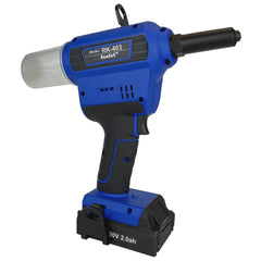 RK-403 EcoSet&trade; Cordless Riveting Tool: 1/8" to 1/4"  Rivet Capacity, 20V, 1.06" Stroke Length, 4500 lbf Pull Force