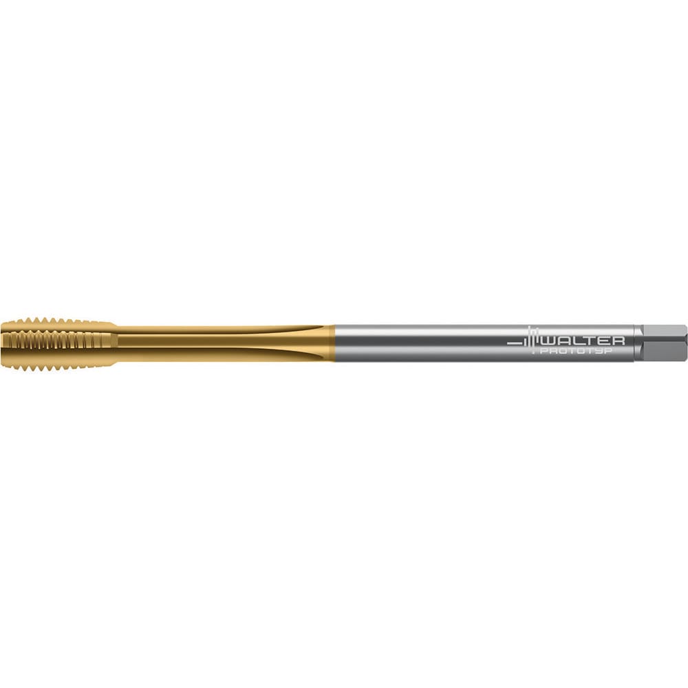 Straight Flute Tap: M24 x 3 M, 4 Flute, Semi-Bottoming Chamfer, 6HX Class of Fit, HSS-E, TiN Finish
