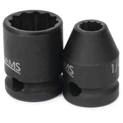 Impact Socket: 3/8" Drive, 1" Socket, Square Drive