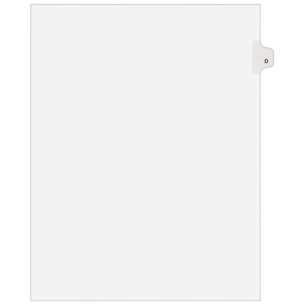 11 x 8 1/2" D Label, 1 Tabs, Unpunched, Preprinted Tab Dividers