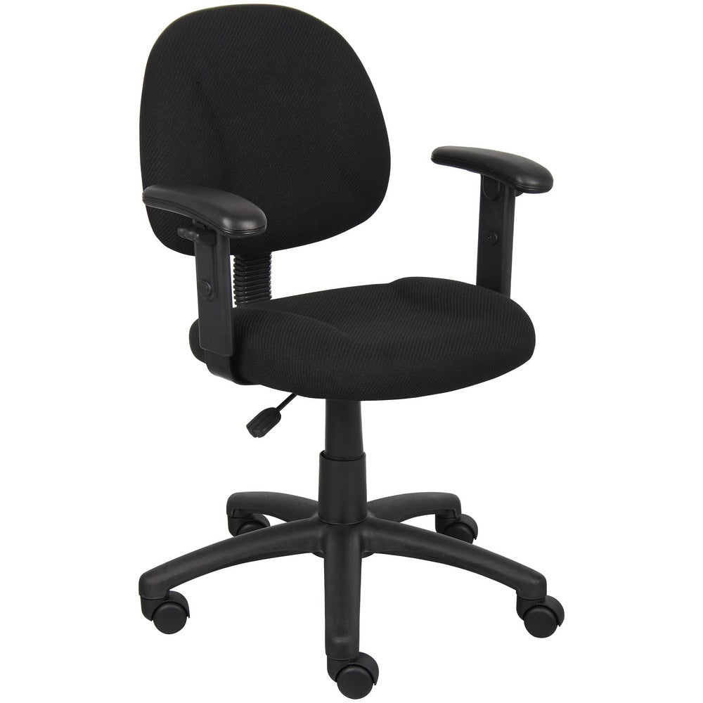 Task Chair:  Tweed,  Adjustable Height,  Black