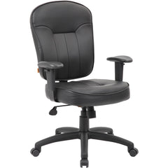 Task Chair:  PU Leather,  Adjustable Height,  Black