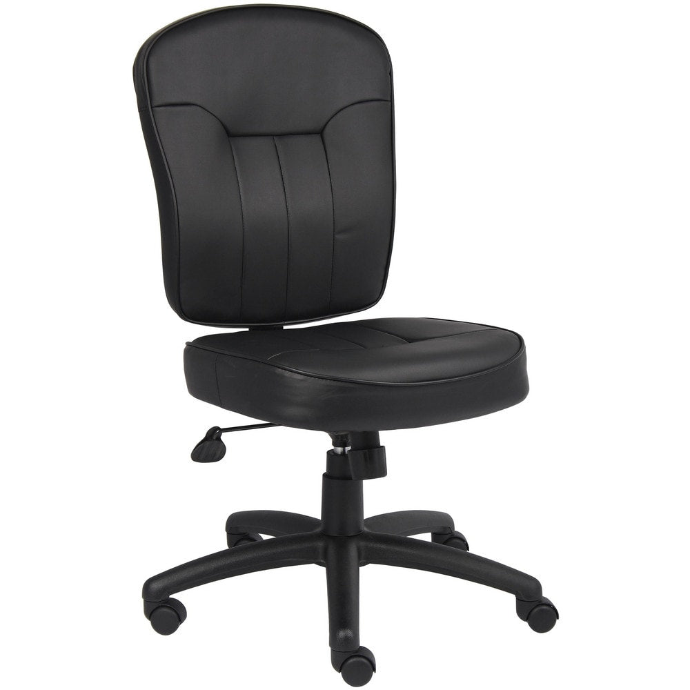 Task Chair:  PU Leather,  Adjustable Height,  Black