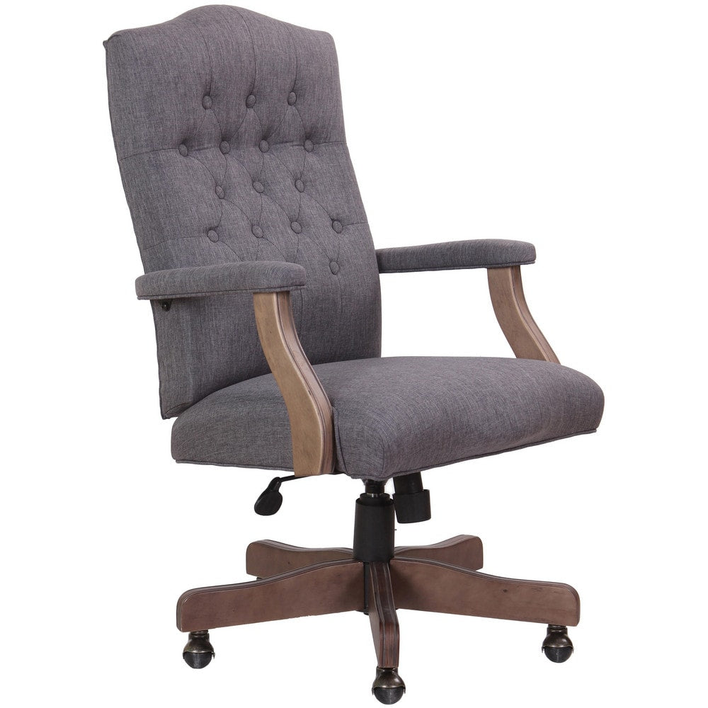 Task Chair:  Linen,  Adjustable Height,  Slate Gray