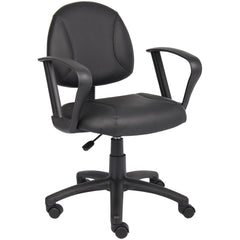 Task Chair:  PU Leather,  Adjustable Height,  Black