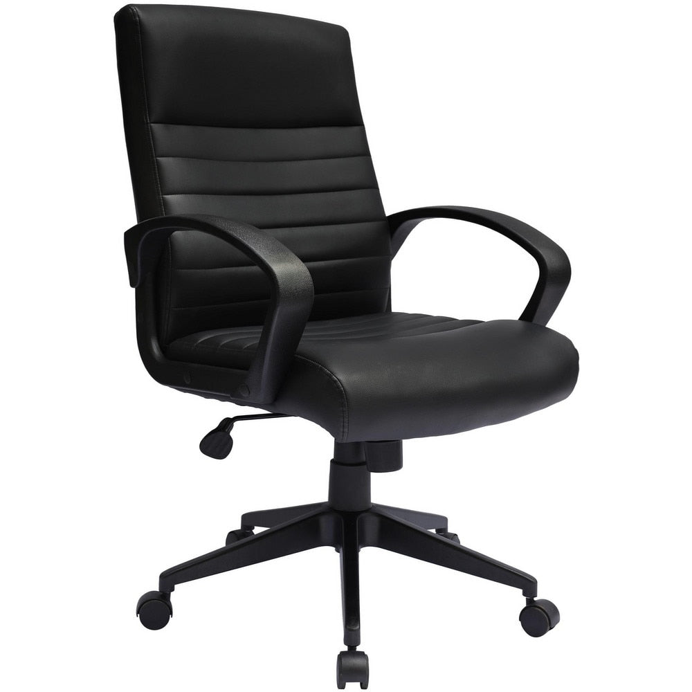 Task Chair:  Vinyl,  Adjustable Height,  Black