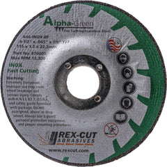 Cutoff Wheel: Type 27, 6" Dia, Aluminum Oxide