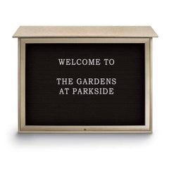 Enclosed Letter Board: 45" Wide, 36" High, Recycled Plastics, Sand