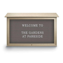 Enclosed Letter Board: 45" Wide, 30" High, Recycled Plastics, Sand