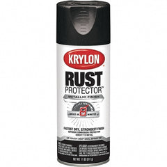 Rustproof Enamel Spray Paint: Black, Metallic, 11 oz