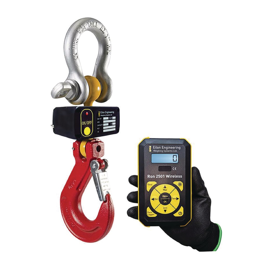 Crane Scales & Hanging Scales; Type: Hook Type Wireless Crane Scale; Capacity (Lb.): 30000.00; Capacity (kg): 13607.7711; Display Type: 6 Digit LCD; Scale Type: Crane Scale