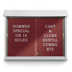 Enclosed Letter Board: 45" Wide, 36" High, Recycled Plastics, White