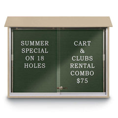 Enclosed Letter Board: 45" Wide, 36" High, Recycled Plastics, Cedar