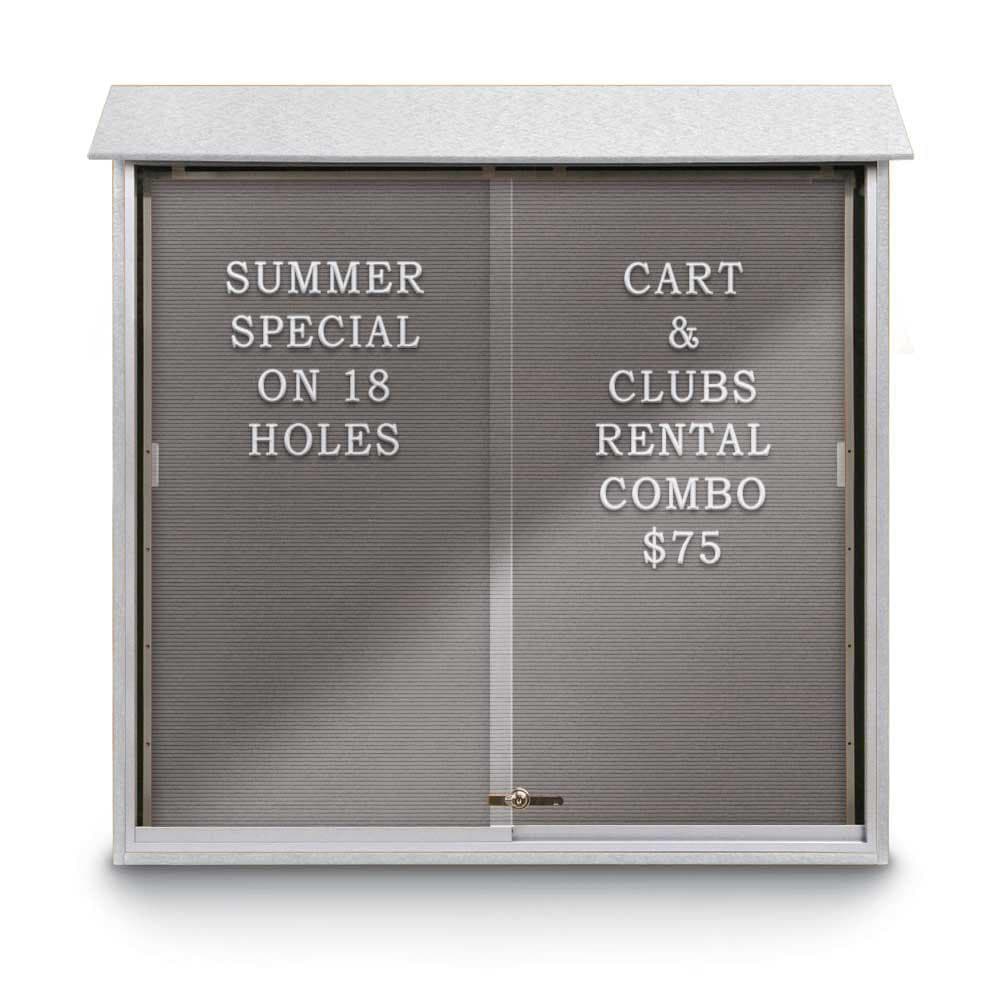 Enclosed Letter Board: 48" Wide, 48" High, Recycled Plastics, White