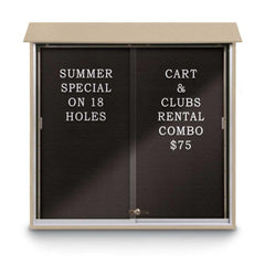 Enclosed Letter Board: 48" Wide, 48" High, Recycled Plastics, Cedar