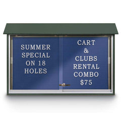 Enclosed Letter Board: 45" Wide, 30" High, Recycled Plastics, Woodland Green