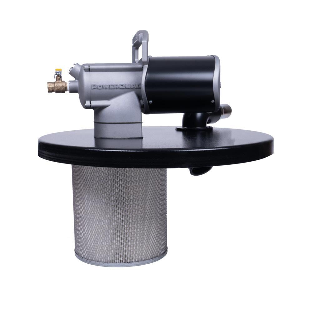 Drum-Top Vacuum Heads; Power Source: Air; Compatible Drum Capacity: 55; Application Type: Wet/Dry Drum Vacuum Head; Filtration Type: Standard; Vacuum Hose Fitting (Inch): 1/2; Vacuum Collection Type: Bagless; Minimum Air Flow: 110; Inlet Air Flow: 60