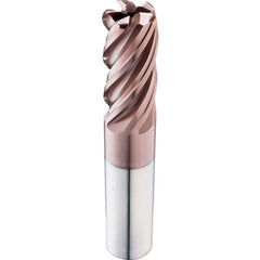 Corner Radius End Mill: 3/4" Dia, 2-1/4" LOC, 0.0600" Radius, 5 Flute, Solid Carbide