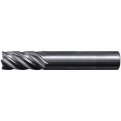 Corner Radius End Mill: 1" Dia, 2-1/4" LOC, 0.76 mm Radius, 5 Flute, Solid Carbide