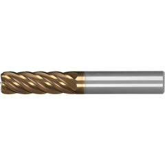Corner Radius End Mill: 3/4" Dia, 2" LOC, 0.2500" Radius, 6 Flute, Solid Carbide